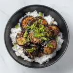 Spicy Garlic Eggplant over Steamed Rice 3 Spicy Garlic Eggplant over Steamed Rice