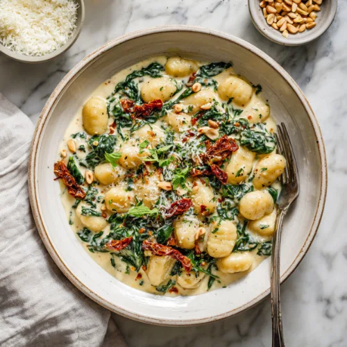 Creamy Tuscan Gnocchi with Spinach & Sun-Dried Tomatoes
