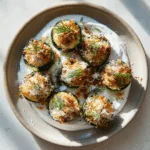 Crispy Stuffed Zucchini with Herbed Yogurt and Parmesan