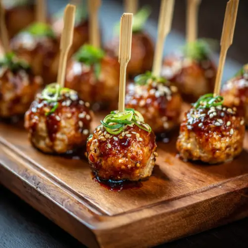 Sticky Teriyaki Chicken Meatballs
