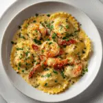 Lobster Ravioli with Garlic Butter Cream Sauce
