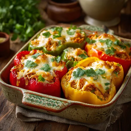 Chicken & Rice Stuffed Bell Peppers