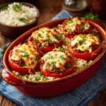 Baked Stuffed Tomatoes with Beef & Rice