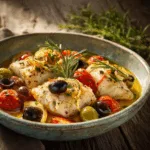Mediterranean Baked Cod with Tomatoes & Olives