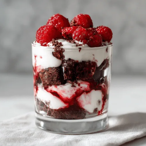 Raspberry Chocolate Brownie Yogurt Parfaits