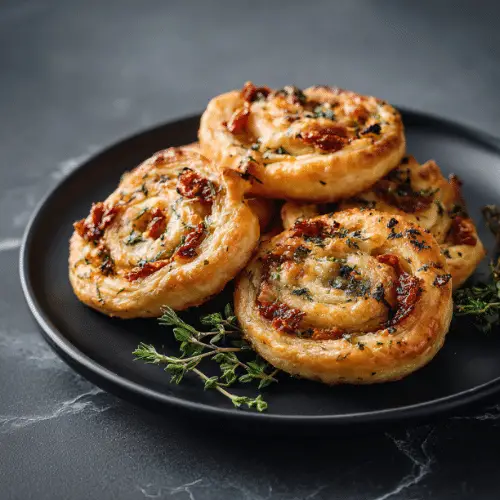 Savory Puff Pastry Pinwheels with Cheese and Herbs