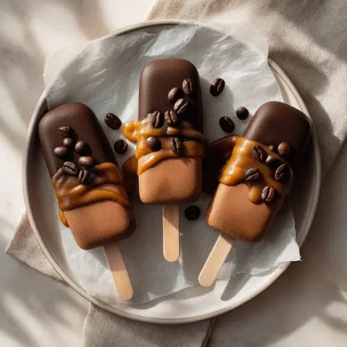 Mocha Caramel Chocolate-Dipped Ice Cream Bars