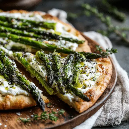 Asparagus Ricotta Flatbread with Herbs