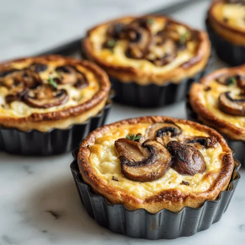 Mini Mushroom Cheese Quiches