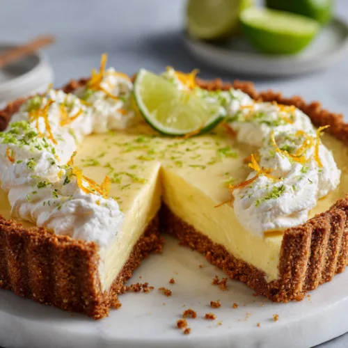 Coconut Cream Lime Tart with Gingersnap Crust