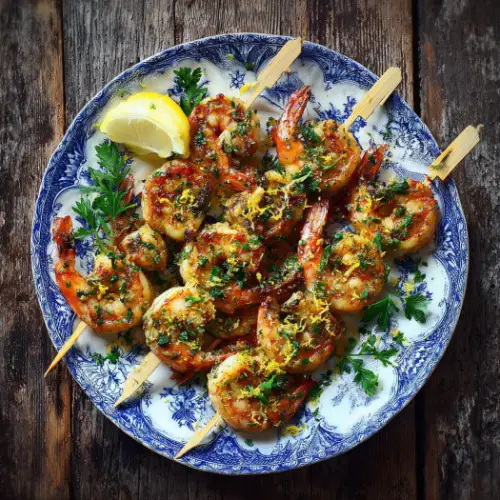 Grilled Garlic Herb Shrimp Skewers