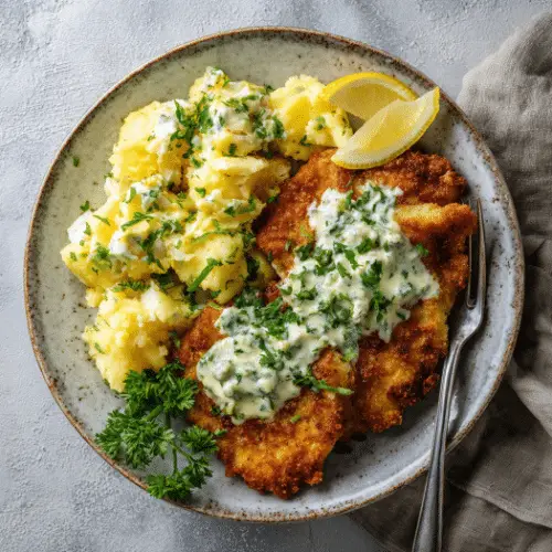 Crispy Chicken Schnitzel with Creamy German Potato Salad