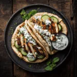 Grilled Chicken Gyros with Cucumber Tzatziki Sauce
