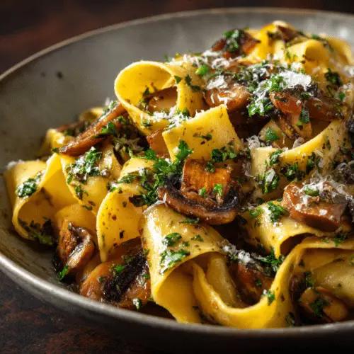Garlic Butter Mushroom Pappardelle