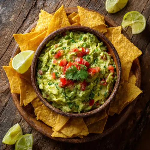 Fresh Chunky Guacamole with Tortilla Chips