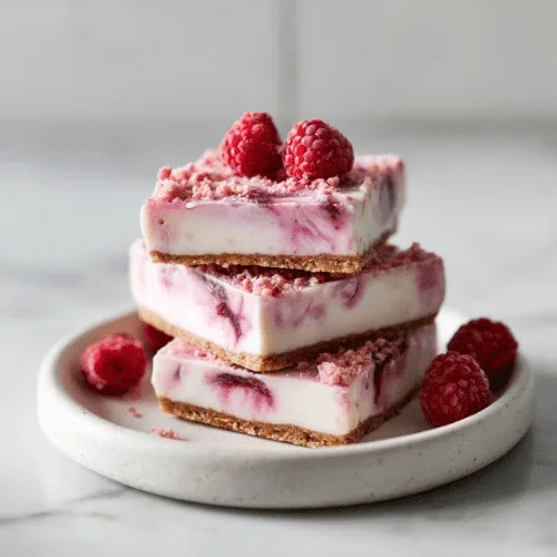 Frozen Raspberry Yogurt Bark with Crumble