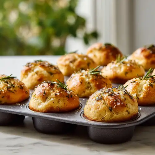 Mini Herb Focaccia Muffins