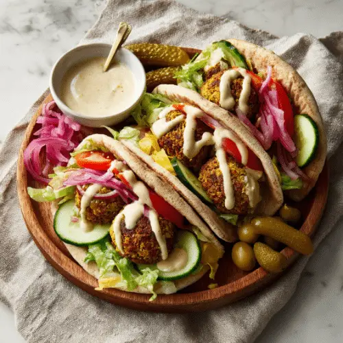 Crispy Falafel Stuffed Pita Pockets