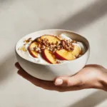 Greek Yogurt Bowl with Peaches, Honey & Pecans