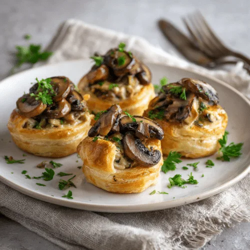Vol-au-Vent with Creamy Mushroom and Chicken Filling