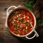 Greek Fasolada with Beef (Bean and Beef Stew)