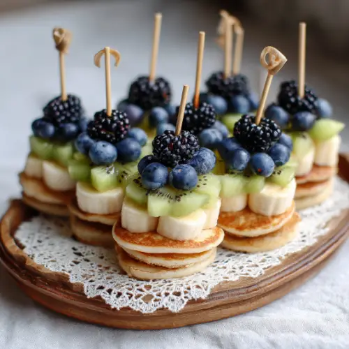 Mini Pancake Skewers with Fresh Fruit