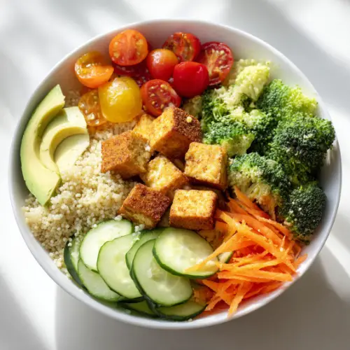 Rainbow Tofu Buddha Bowl