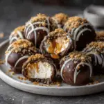 Chocolate-Dipped Caramel Cheesecake Truffles