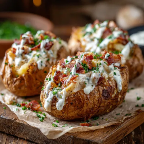 Loaded Chicken Bacon Ranch Baked Potatoes