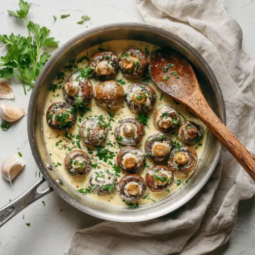Creamy Garlic Parmesan Mushrooms