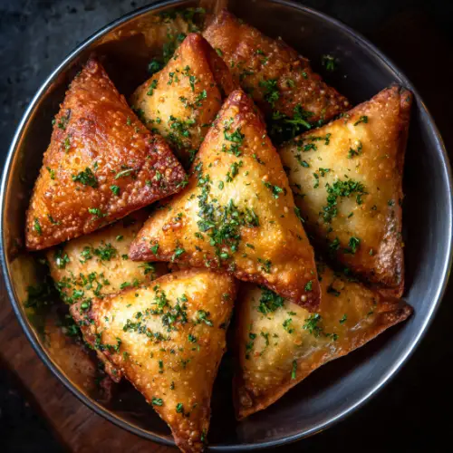 Crispy Bread Cheese Samosas