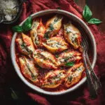 Spinach & Ricotta Stuffed Shells with Roasted Tomato Sauce