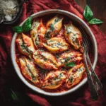 Spinach & Ricotta Stuffed Shells with Roasted Tomato Sauce
