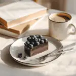 Dark Chocolate Blueberry Cake Slice