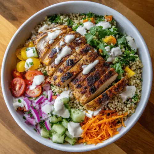 Grilled Chicken Couscous Salad Bowl