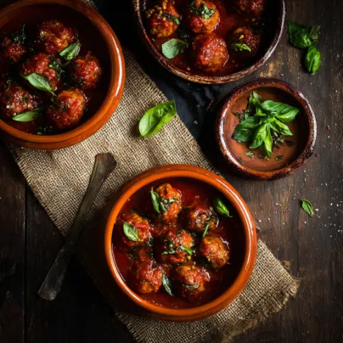 Classic Italian Meatballs in Rustic Tomato Sauce