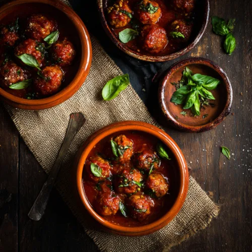 Classic Italian Meatballs in Rustic Tomato Sauce
