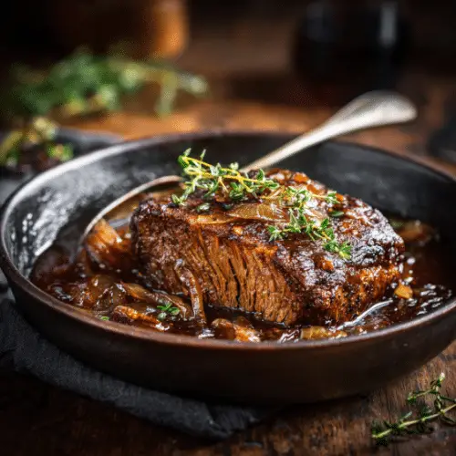 Slow Braised Balsamic Glazed Beef Roast