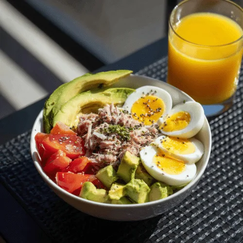 Tuna Protein Bowl with Avocado, Tomato & Boiled Eggs
