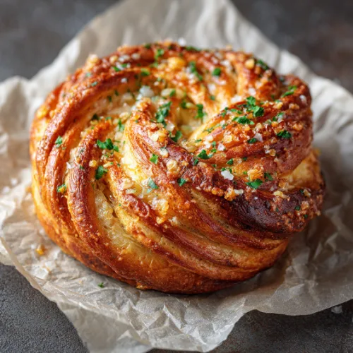 Garlic Herb Laminated Twist Bread