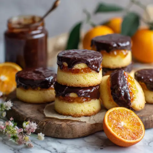 Chocolate-Dipped Orange Jam Tea Cakes