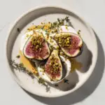 Fresh Figs with Whipped Goat Cheese, Pistachios & Honey