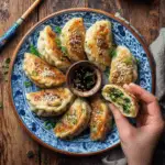 Pan-Fried Vegetable Buns with Sesame & Scallion Dipping Sauce