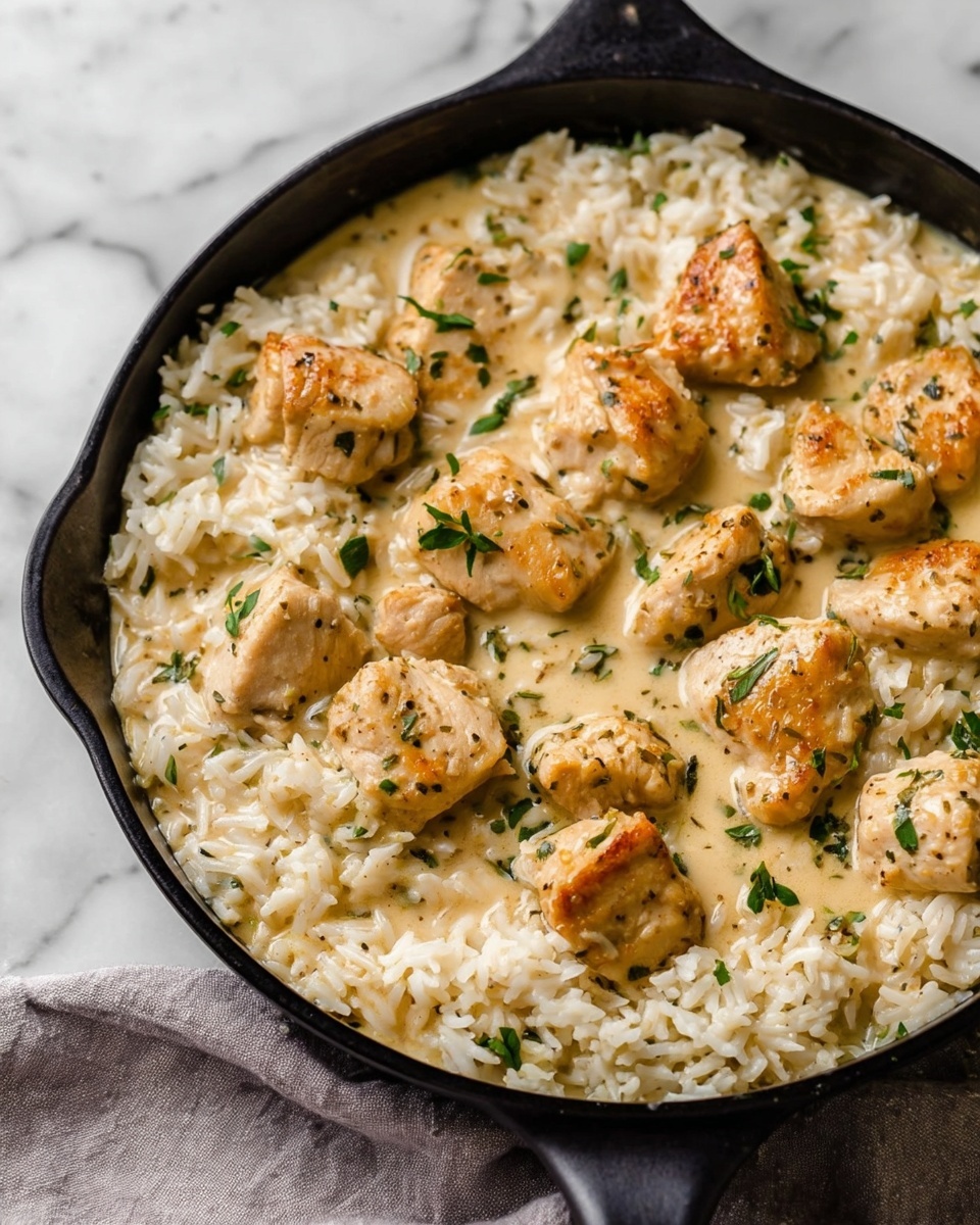 Creamy Herb Chicken & Basmati Rice – A Comforting, Flavor-Packed One-Pan Meal Recipe - Recipe Image