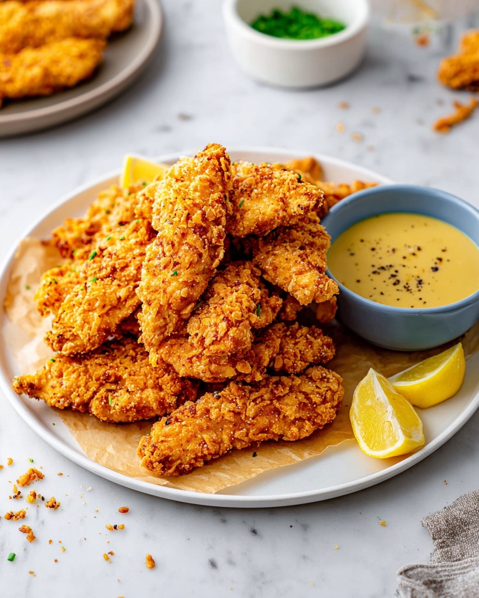 Corn Flakes Chicken Tenders with Honey Mustard Sauce Recipe 6 Corn Flakes Chicken Tenders with Honey Mustard Sauce Recipe - Recipe Image