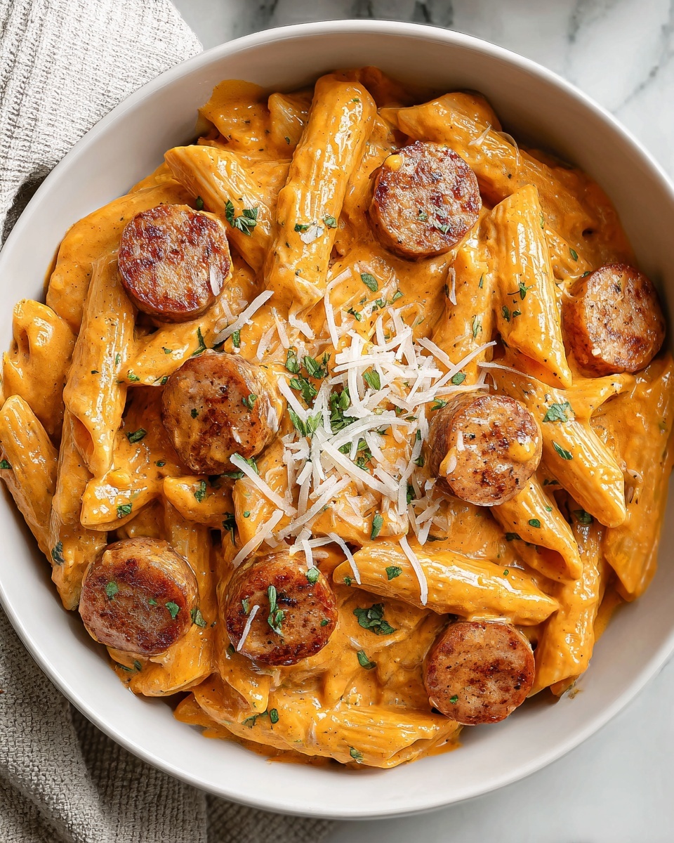 Creamy Cajun Sausage Pasta Recipe - Recipe Image