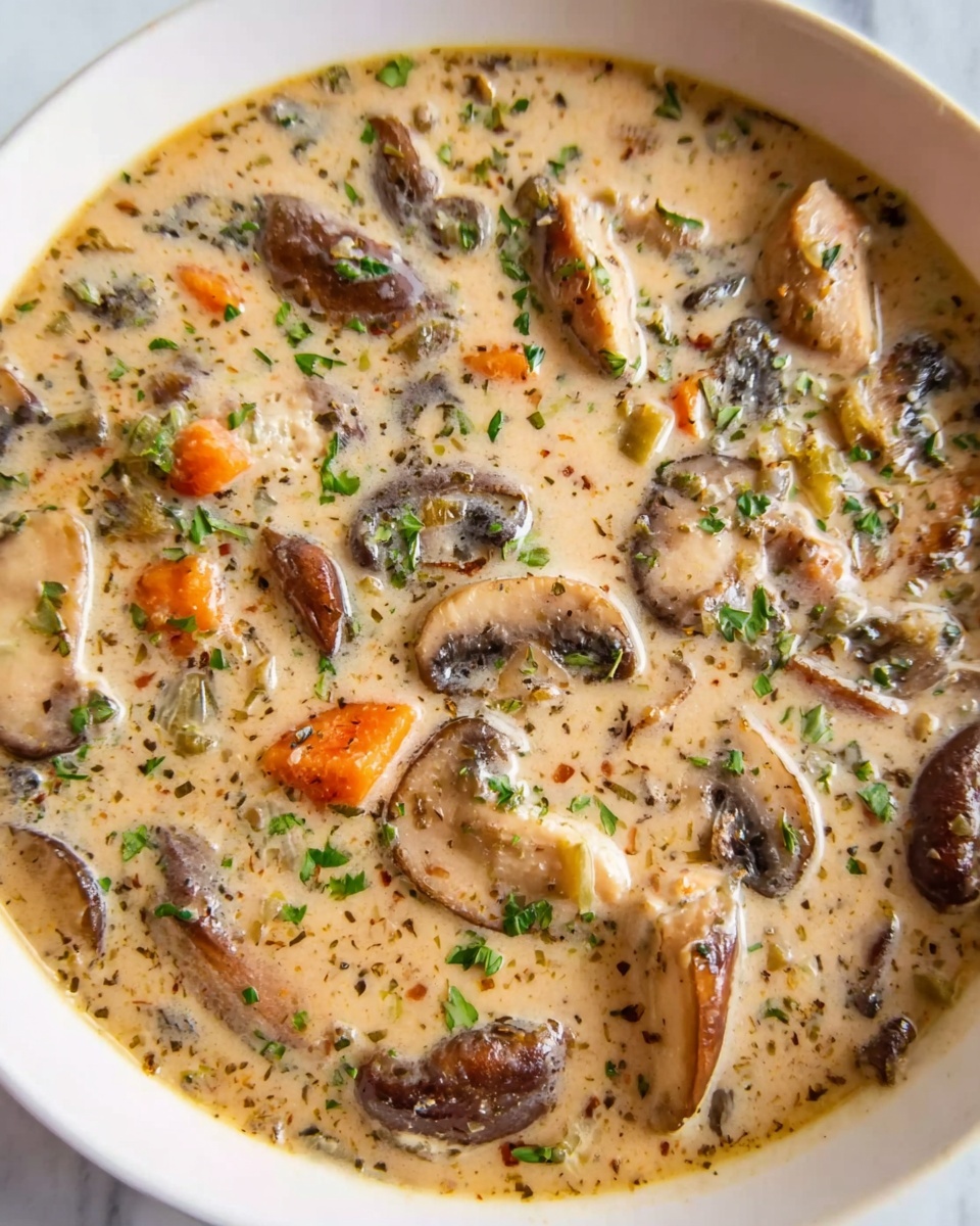 Creamy Mushroom Chicken and Wild Rice Soup Recipe