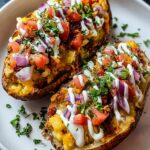 Loaded Baked Potatoes with Pico de Gallo, Black Beans, Corn, and Guacamole Recipe 7 Loaded Baked Potatoes with Pico de Gallo, Black Beans, Corn, and Guacamole Recipe