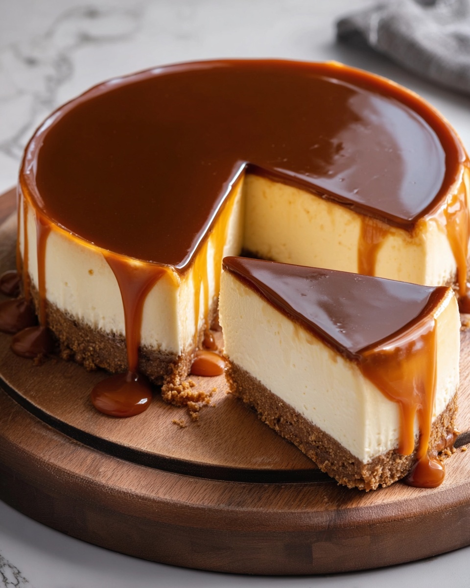 Ultra-Creamy Basque Cheesecake with Salted Caramel Sauce Recipe - Recipe Image