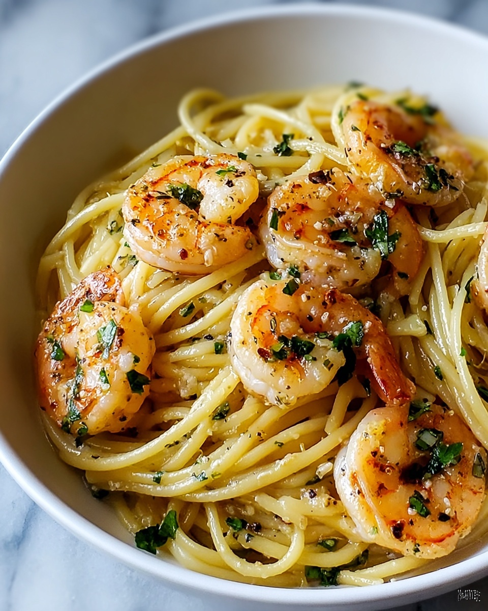 One-Pot Garlic Butter Shrimp Pasta Recipe - Recipe Image